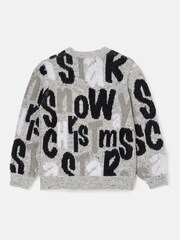 Angel & Rocket Grey Bowen Christmas Slogan Knit Jumper - Image 7 of 8