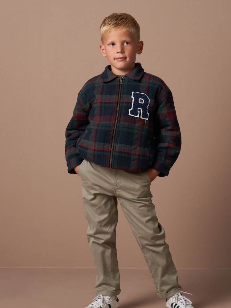 Angel & Rocket Blue Chad Check Collegiate 100% Cotton Jacket - Image 2 of 7