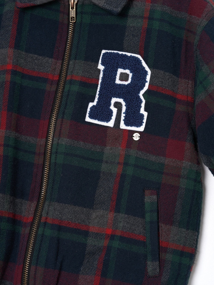 Angel & Rocket Blue Chad Check Collegiate 100% Cotton Jacket - Image 7 of 7