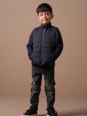 Angel & Rocket Blue Kobe Quilted and Jersey Jacket - Image 4 of 7