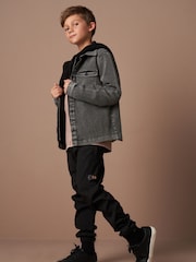 Angel & Rocket Grey Harrison Washed Denim 100% Cotton Jacket With Hood - Image 3 of 7