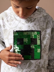 هودي قطن 100% مزركش بالترتر ومزين برسمة Minecraft من Angel & Rocket - صورة 4 من 7