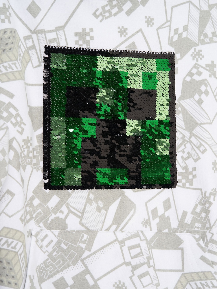 Sudadera de algodón 100 % con capucha y diseño gráfico de Minecraft con lentejuelas de Angel & Rocket - Imagen 7 de 7 Sudadera de algodón 100 % con capucha y diseño gráfico de Minecraft con lentejuelas de Angel & Rocket - Imagen 7 de 7