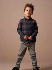 Angel & Rocket Green/Red Joseph Check 100% Cotton Shirt With Bow Tie - Image 3 of 7