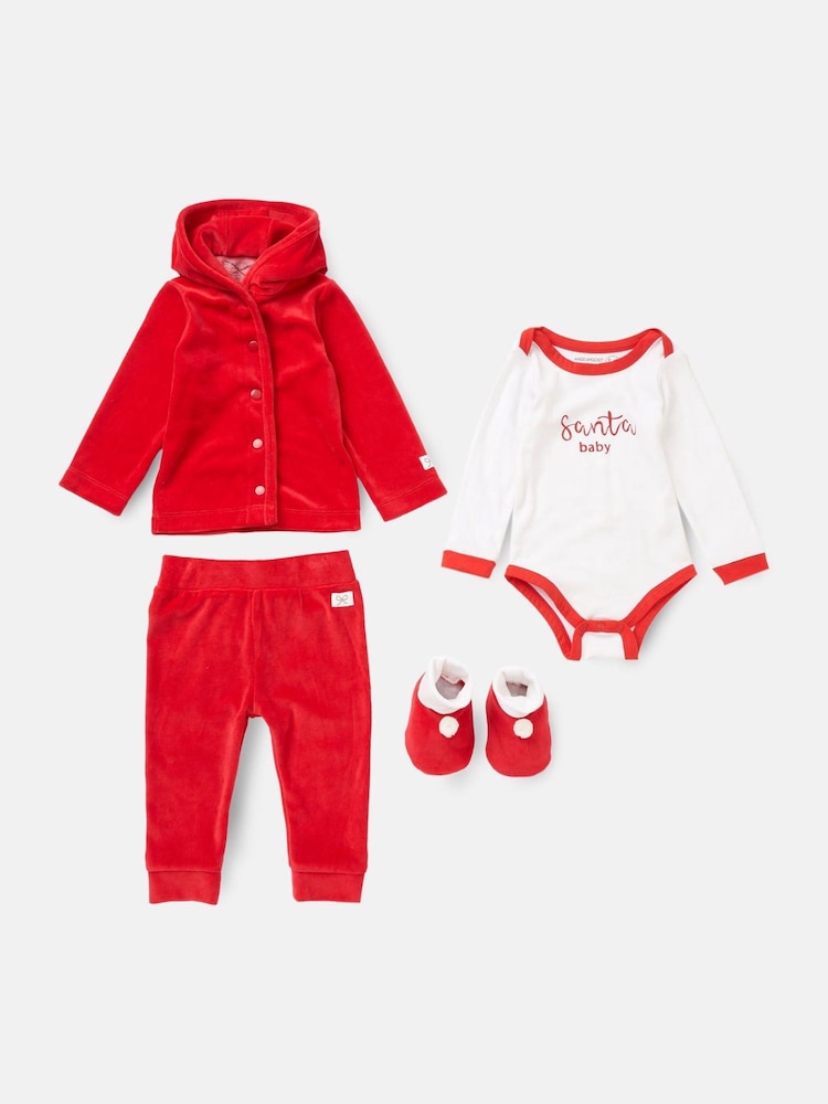 Angel & Rocket Red Baby Rune Santa Velour Set - Image 1 of 9