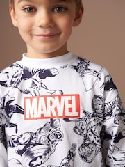 Angel & Rocket Grey Marvel Woven Jersey 100% Cotton Pyjamas Set - Image 2 of 8