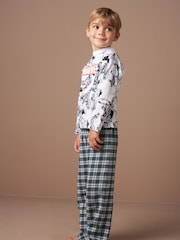 Angel & Rocket Grey Marvel Woven Jersey 100% Cotton Pyjamas Set - Image 3 of 8