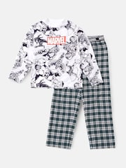 Angel & Rocket Grey Marvel Woven Jersey 100% Cotton Pyjamas Set - Image 4 of 8
