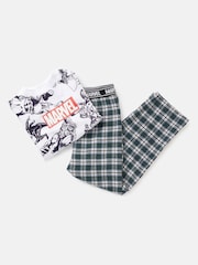 Angel & Rocket Grey Marvel Woven Jersey 100% Cotton Pyjamas Set - Image 7 of 8