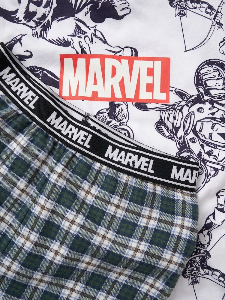 Angel & Rocket Grey Marvel Woven Jersey 100% Cotton Pyjamas Set - Image 8 of 8