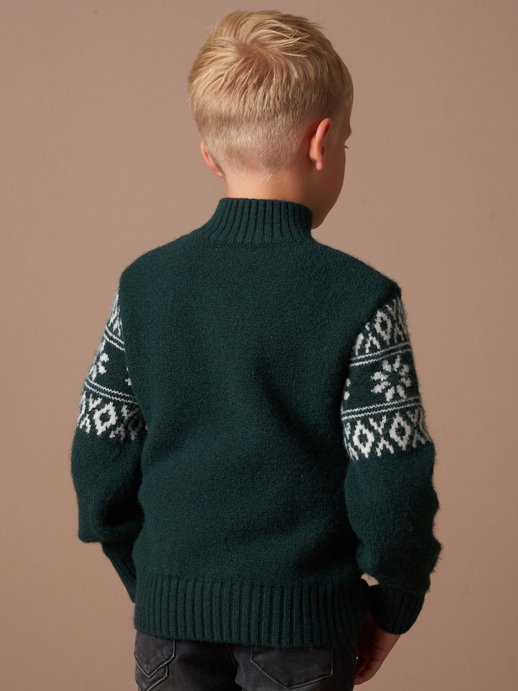 Angel & Rocket Green Conrin Fairisle Pattern Jumper - Image 2 of 7