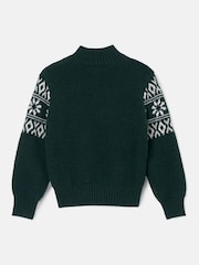 Angel & Rocket Green Conrin Fairisle Pattern Jumper - Image 6 of 7
