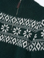 Angel & Rocket Green Conrin Fairisle Pattern Jumper - Image 7 of 7