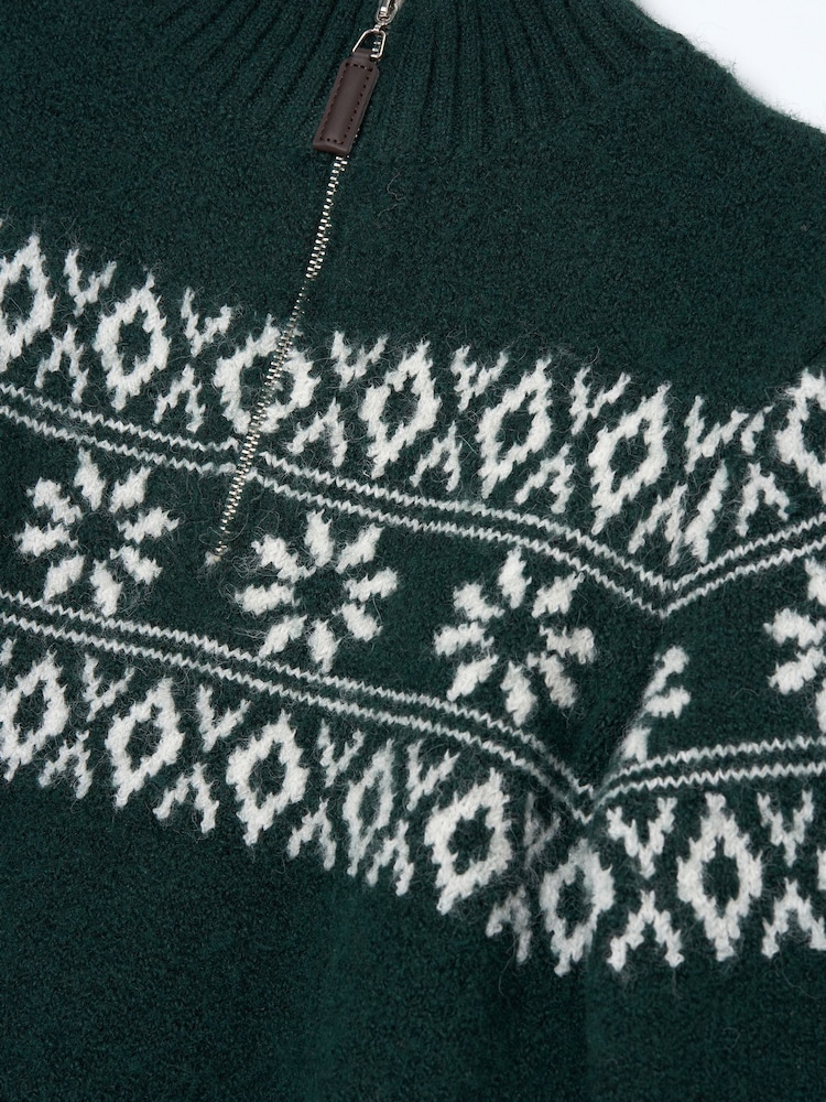 Angel & Rocket Green Conrin Fairisle Pattern Jumper - Image 7 of 7