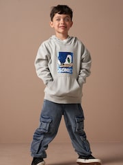 Angel & Rocket Grey Sonic Sequin 100% Cotton Hoodie - Image 3 of 7