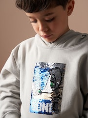 Angel & Rocket Grey Sonic Sequin 100% Cotton Hoodie - Image 4 of 7