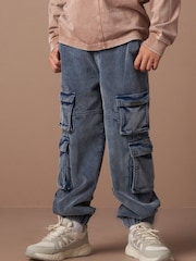 Angel & Rocket Blue Joseph Washed Corduroy Skater 100% Cotton Trousers - Image 1 of 5