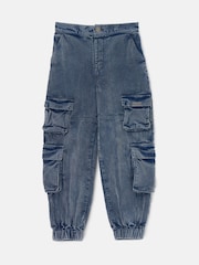 Angel & Rocket Blue Joseph Washed Corduroy Skater 100% Cotton Trousers - Image 3 of 5