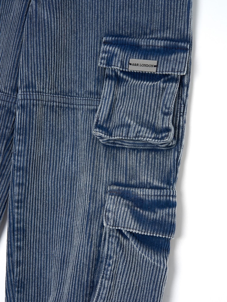 Angel & Rocket Blue Joseph Washed Corduroy Skater 100% Cotton Trousers - Image 5 of 5