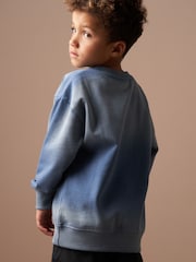 Angel & Rocket Blue Minecraft Washed Graphic 100% Cotton Sweatshirt - Image 2 of 7