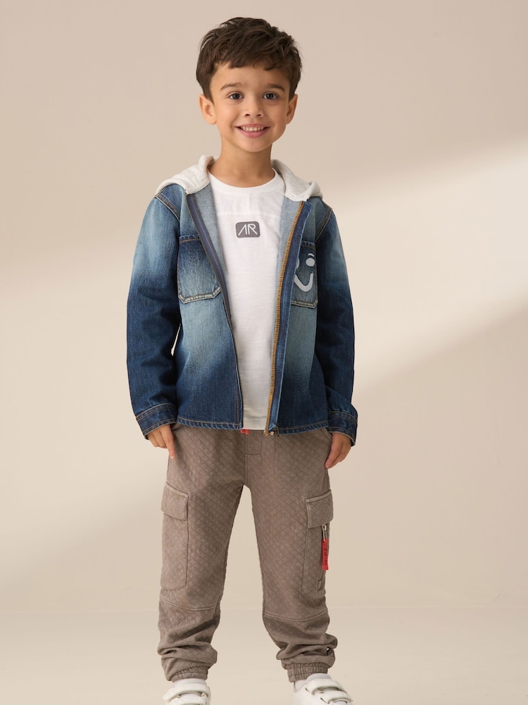 Angel & Rocket Blue Smile Denim Overshirt With Hood - Image 2 of 7