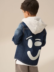 Angel & Rocket Blue Smile Denim Overshirt With Hood - Image 3 of 7