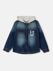 Angel & Rocket Blue Smile Denim Overshirt With Hood - Image 5 of 7