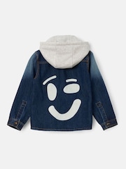 Angel & Rocket Blue Smile Denim Overshirt With Hood - Image 6 of 7