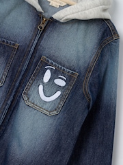 Angel & Rocket Blue Smile Denim Overshirt With Hood - Image 7 of 7
