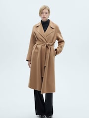 Mango Cream Belted Handmade Coat - Image 1 of 7