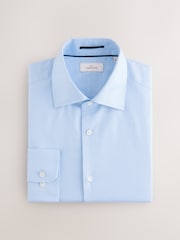White/Blue Slim Fit Signature 100% Cotton Textured Long Sleeve Shirt 2 Pack - Image 7 of 10