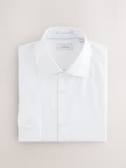 White/Blue Slim Fit Signature 100% Cotton Textured Long Sleeve Shirt 2 Pack - Image 8 of 10