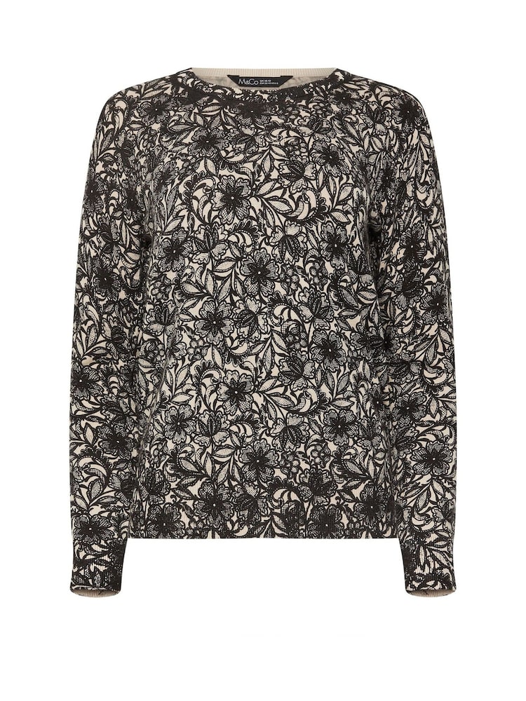 M&Co Natural Lace Crew Neck Jumper - Image 5 of 5