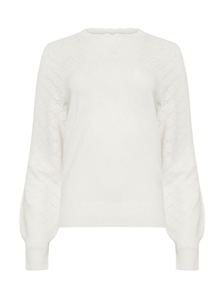 Natural - M&Co Pointelle Long Sleeve Jumper - Imagen 5 de 5 Natural - M&Co Pointelle Long Sleeve Jumper - Imagen 5 de 5