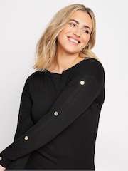 M&Co Black Popper Detail Batwing Jumper - Image 4 of 5