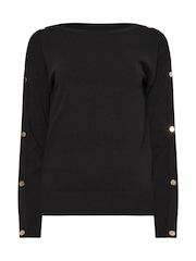 M&Co Black Popper Detail Batwing Jumper - Image 5 of 5