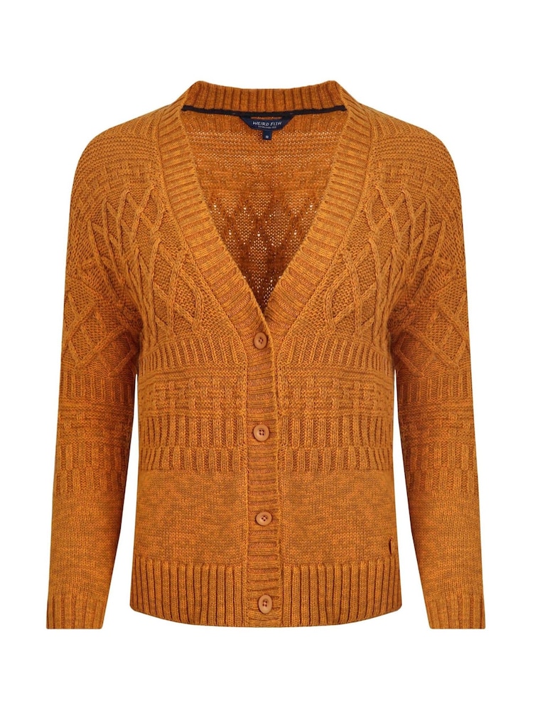 rjava - Weird Fish Amiens Eco Outfitter Mešani šiv pletena jopa - Slika 2 iz 3
