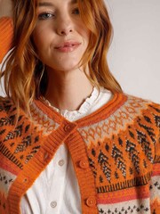 Oranžna - Weird Fish Hatty Eco Fair Isle pletena jopa - Slika 6 iz 9