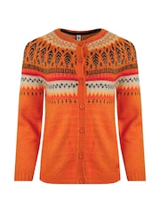 Oranžna - Weird Fish Hatty Eco Fair Isle pletena jopa - Slika 8 iz 9