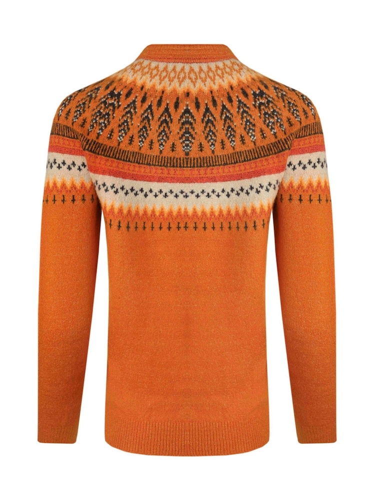 Oranžna - Weird Fish Hatty Eco Fair Isle pletena jopa - Slika 9 iz 9