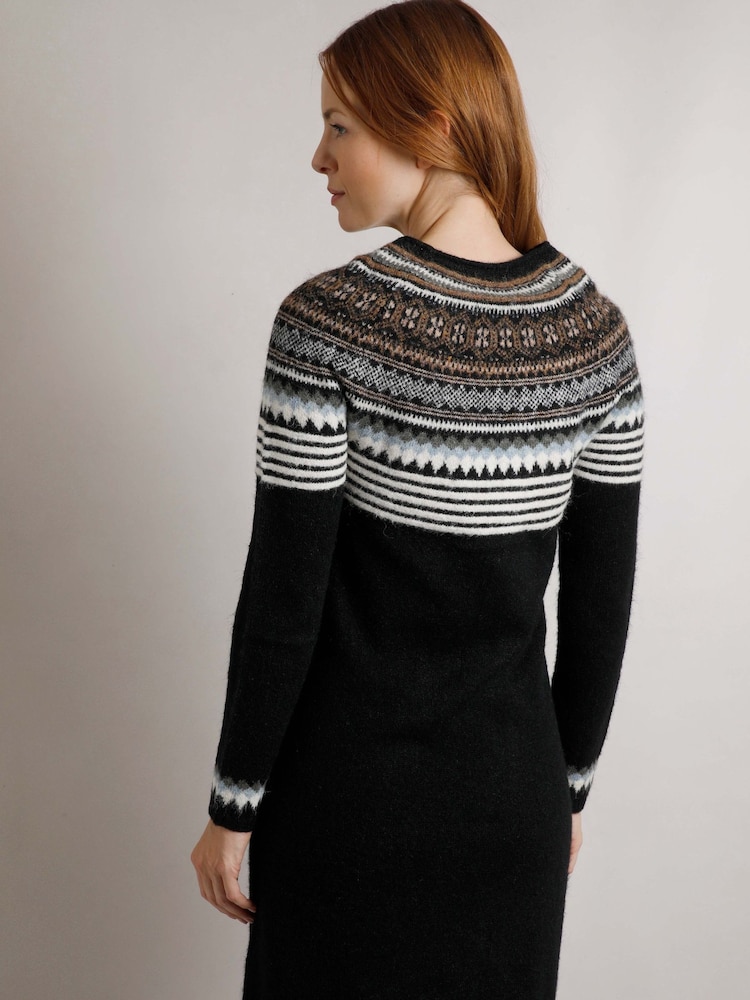 Weird Fish Blakely Eco Fair Isle Knitted Dress - Image 2 of 7