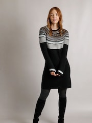 Weird Fish Blakely Eco Fair Isle Knitted Dress - Image 4 of 7