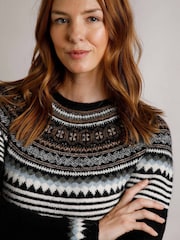Weird Fish Blakely Eco Fair Isle Knitted Dress - Image 5 of 7