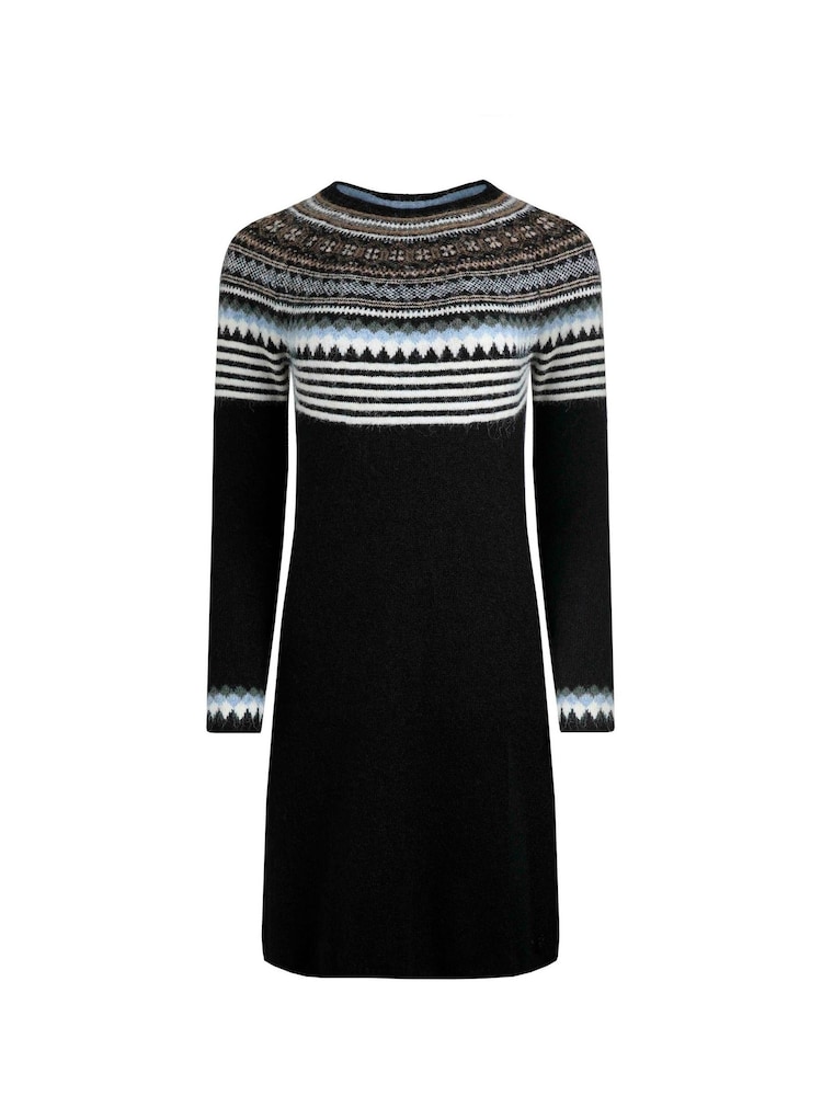 Weird Fish Blakely Eco Fair Isle Knitted Dress - Image 7 of 7