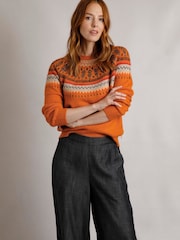 Weird Fish Orange Weird Fish Lowell Eco FairIsle Pattern Jumper - Image 1 of 1
