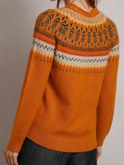 Weird Fish Orange Weird Fish Lowell Eco FairIsle Pattern Jumper - Image 2 of 7