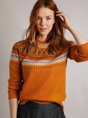 Weird Fish Orange Weird Fish Lowell Eco FairIsle Pattern Jumper - Image 3 of 7