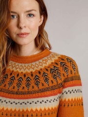 Weird Fish Orange Weird Fish Lowell Eco FairIsle Pattern Jumper - Image 4 of 7