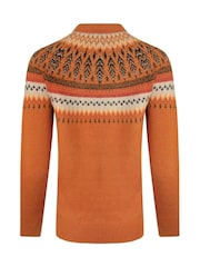 Weird Fish Orange Weird Fish Lowell Eco FairIsle Pattern Jumper - Image 7 of 7