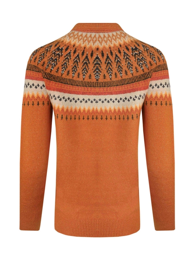 Weird Fish Orange Weird Fish Lowell Eco FairIsle Pattern Jumper - Image 7 of 7